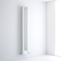 Milano Icon - Modern White Vertical Column Double Panel Designer Radiator with Integral Full Length Mirror – 1800mm x 265mm
