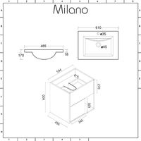 Milano Bexley – Dark Oak 610mm Bathroom Vanity Unit with Basin