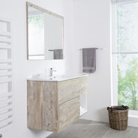 Milano Bexley – Light Oak 1010mm Bathroom Vanity Unit with Basin