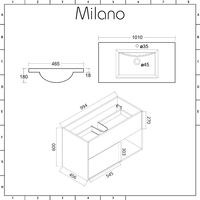 Milano Bexley – Light Oak 1010mm Bathroom Vanity Unit with Basin