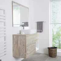 Milano Bexley – Light Oak 1000mm Bathroom Vanity Unit with Rectangular Countertop Basin