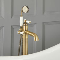 Milano Elizabeth - Traditional Lever Freestanding Lever Bath Shower Mono Mixer - Brushed Gold