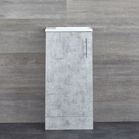 Milano Lurus - Concrete Grey 400mm Compact Bathroom Cloakroom Vanity Unit with Slimline Basin