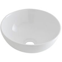 Milano Irwell - Modern White Ceramic 280mm Round Countertop Bathroom Basin Sink and High Rise Mono Basin Mixer Tap