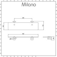 Milano Mirage - Modern Wall Mounted Bathroom Glass Shelf with Chrome Brackets - 500mm Length