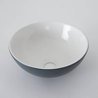 Milano Altcar - Modern Stone Grey Ceramic 280mm Round Countertop Bathroom Basin Sink