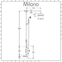 Milano Elizabeth - Traditional Grand Rigid Riser with 3 Outlet Exposed Triple Thermostatic Shower Valve, Round Shower Head, Hand Shower Handset & Bath Spout - Chrome & White