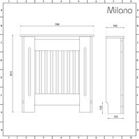 Milano Ealing - White Horizontal Radiator Cabinet Cover - 815mm x 780mm