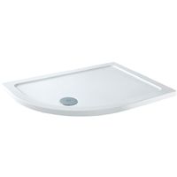 Milano Lithic – White Low Profile Left Hand Offset Quadrant Shower Tray – 900mm x 800mm