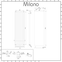 Milano Riso Electric - Modern White Vertical Designer Radiator - 1800mm x 500mm