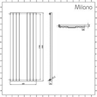 Milano Aruba - Modern Anthracite Vertical Double Panel Designer Radiator with Mirror - 1800mm x 499mm