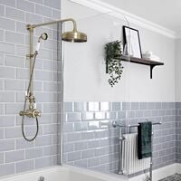 Milano Elizabeth - Traditional Dual Exposed Thermostatic Shower Valve - Brushed Gold