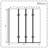 Milano Nero - 800mm Folding Bath Shower Screen - Black