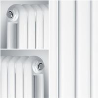 Milano Urban - Modern White Vertical Double Panel Column Radiator - 1500mm x 383mm