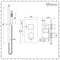 Milano Arvo - Modern 1 Outlet Twin Thermostatic Mixer Shower Valve with Hand Shower Handset Riser Rail Slide Bar Kit - Chrome