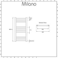 Milano Artle - Modern Anthracite Dual Fuel Electric Flat Heated Towel Rail Radiator - 800mm x 600mm