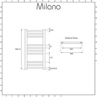Milano Artle - Modern Anthracite Dual Fuel Electric Flat Heated Towel Rail Radiator - 800mm x 500mm