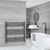 Milano Artle - Modern Anthracite Dual Fuel Electric Straight Heated Towel Rail Radiator - 1000mm x 1000mm