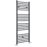 Milano Artle - Modern Anthracite Dual Fuel Electric Straight Heated Towel Rail Radiator - 1600mm x 600mm