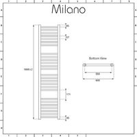 Milano Artle - Modern Anthracite Dual Fuel Electric Flat Heated Towel Rail Radiator - 1800mm x 600mm