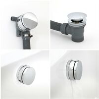 Milano Mirage - Modern Overflow Bath Filler Tap and Pop Up Click Clack Waste - Chrome
