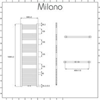 Milano Neva - Modern Anthracite Dual Fuel Electric Heated Towel Rail Radiator - 1600mm x 500mm