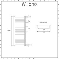 Milano Artle - Modern Anthracite Dual Fuel Electric Flat Heated Towel Rail Radiator - 1000mm x 400mm
