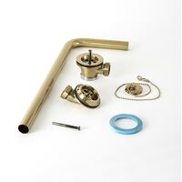 Milano Auro - Traditional Exposed Bath Waste and Plug and Ball Chain - Brushed Gold