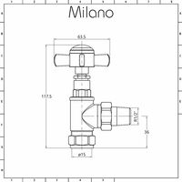 Milano - Brushed Brass Angled Heated Towel Rail Radiator Valves - Pair