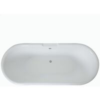 Milano Hest - Stone Grey Traditional Bathroom Double Ended Freestanding Bath with Brushed Gold Feet - 1795mm x 785mm