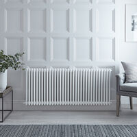 Milano Windsor - Traditional Cast Iron Style White Horizontal Double Column Electric Radiator - 600mm x 1505mm