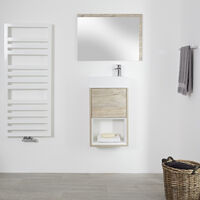Milano Bexley - Light Oak 400mm Bathroom Wall Hung Cloakroom Vanity Unit with Basin