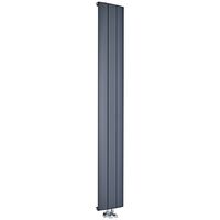 Milano Skye - Modern Anthracite Vertical Column Single Panel Aluminium Designer Radiator - 1800mm x 280mm