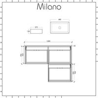 Milano Oxley - Grey L -Shaped 1210mm Wall Hung Bathroom Vanity Unit with 2 Countertop Basins