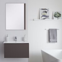 Milano Oxley - Grey 610mm Wall Hung Bathroom Vanity Unit with Basin