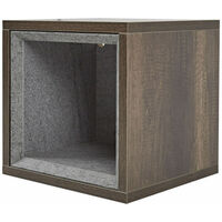 Milano Bexley - Dark Oak 300mm Wall Hung Bathroom Cube Storage Unit