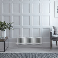 Milano Windsor - Traditional Cast Iron Style White Horizontal Double Column Electric Radiator - 300mm x 1010mm