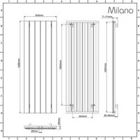 Milano Skye - Modern Anthracite Vertical Column Single Panel Aluminium Designer Radiator - 1600mm x 565mm