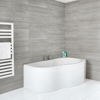 Milano Irwell - White Modern Bathroom Right Hand Corner Bath with Panel - 1500mm x 1000mm