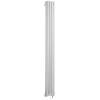 Milano Windsor - Traditional Cast Iron Style White Vertical Triple Column Electric Radiator with Chrome Cable Cover - 1800mm x 200mm