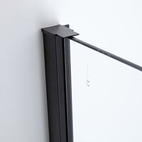 Milano Nero - 760mm Reversible Shower Enclosure Side Panel Screen - Black