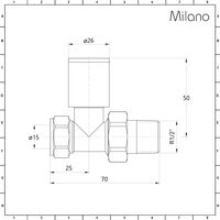 Milano - 15mm Black Straight Heated Towel Rail Radiator Valves - Pair