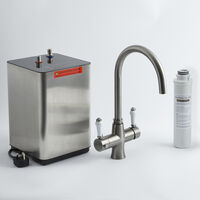 Milano Elizabeth - Traditional 3-in-1 Instant Boiling Hot Water Kitchen Sink Mixer Tap - Gunmetal Grey