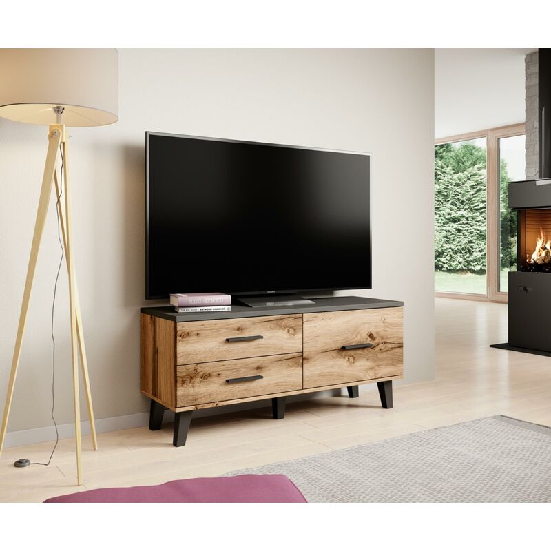 Meuble TV 120 cm KAWIN noir