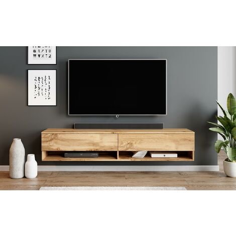 Meuble Salon Moderne PIASKI Paris XL - Avec éclairage LED Optionnel - Blanc Brillant/blanc
