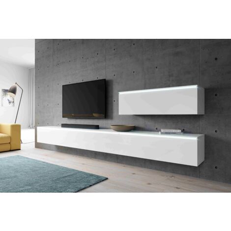 Furnix Meuble-paroi BARGO IV 400 cm (4x100cm) Armoire-paroi avec LED blanc (1/5)