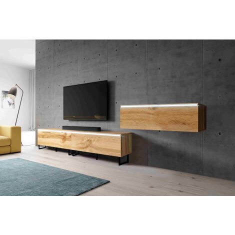 MINIO - Armoire TV Dingo I Lowboard Bas Pour Téléviseur I Commode TV I