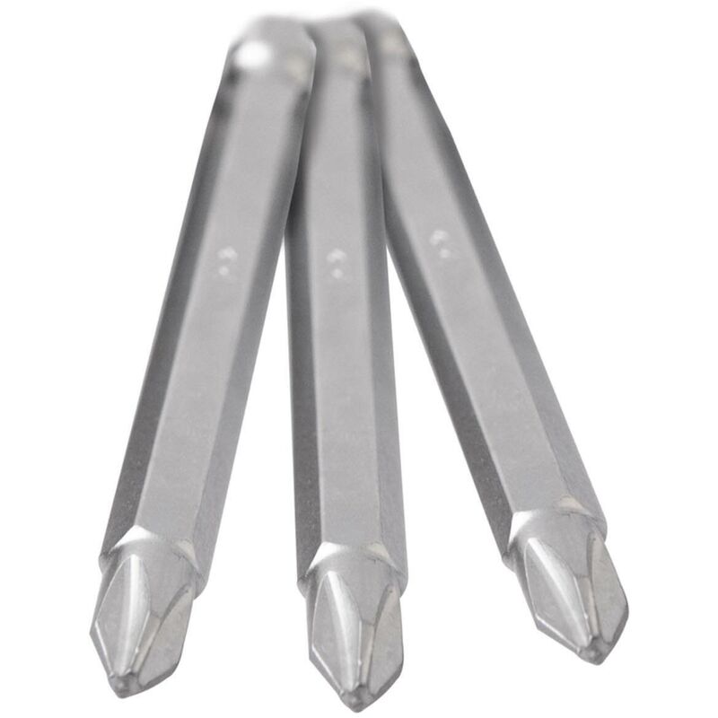 3pcs embouts tournevis à soute ph2 l.89mm crv 1/4 (6,35 mm) - os