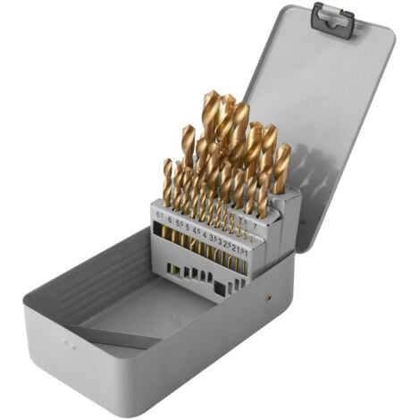 Coffret 25 forets HSS-TiN pour perçage des aciers - EG 0670BL - CLAS Equipements