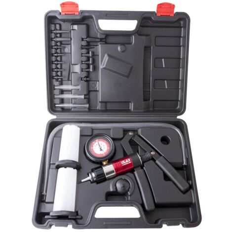 Clas – Pompe manuelle pression et dépression - Plage de mesure -0,5/+3bar - Manomètre analogique - Compatible fluides automobiles